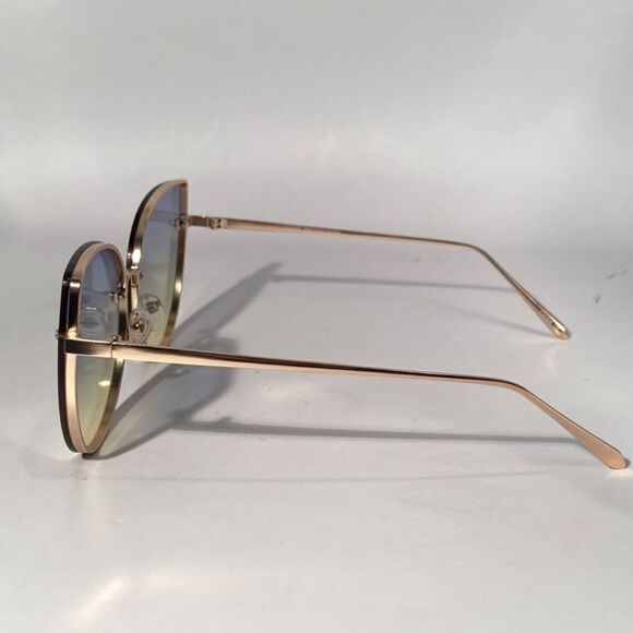 1350 Oversized Butterfly Gold Wire Green Lens Sunglasses NWT main image 7